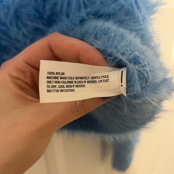 Future Collective Blue Women's Crewneck Eyelash Sweater in Medium - Picture 4 of 4